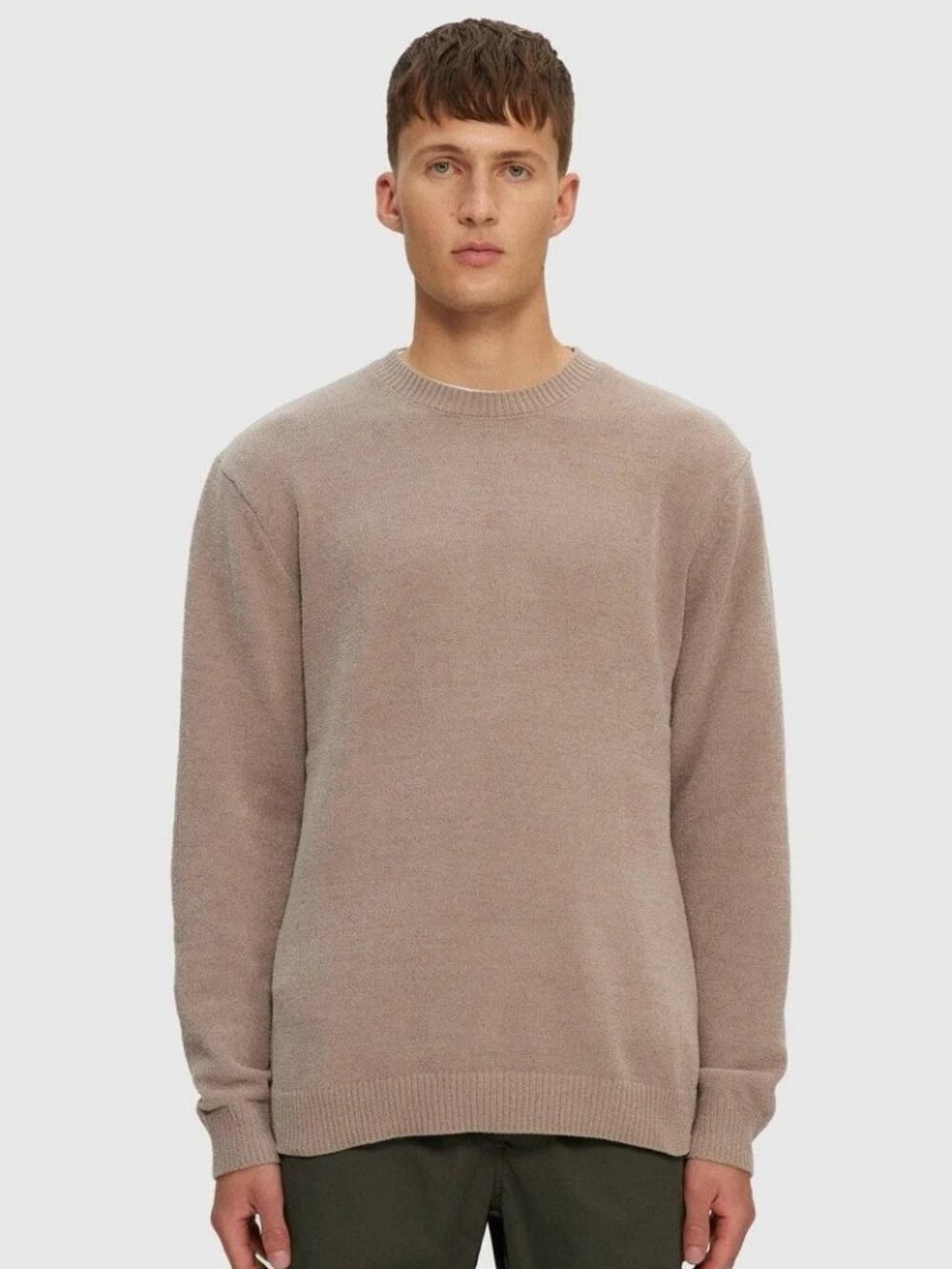 Kuwalla Beige Textured Knit Crewneck Sweater/27297